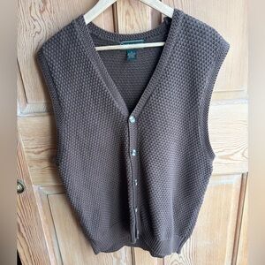 Croft & Barrow Men’s XL Brown V-Neck Sweater Vest Unisex
